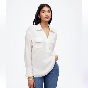 Madewell NWT Contrast-Stitch Popover Shirt